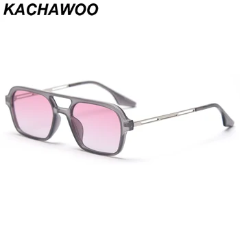 Kachawoo pătrat de epocă bărbați ochelari de soare polarizati pentru femei retro ochelari de vedere tr90 unisex decor de Vara roz negru punte dublă