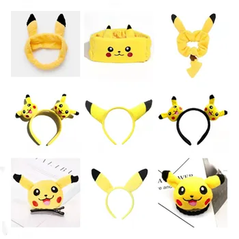Kawaii Desene animate pokemon Pălării Drăguț Pikachu Bentita, Fata de Spălare Bentita, Drăguț Clip de Păr banda de Susținere, Cadou Jucărie pentru Copii