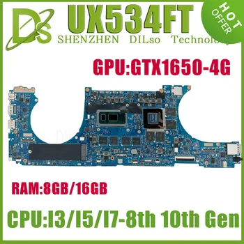 KEFU UX534FT Placa de baza Pentru ASUS ZenBook15 UX534FTC UX534FN UX534 Notebook Placa de baza I5-I7/8 I7-10510U GTX1650 8GB 16G-RAM