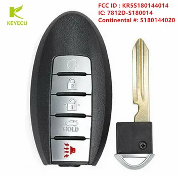 KEYECU Înlocuire Smart Key Fob 5 Buton 433,92 MHz ID47 pentru Nissan Altima,Maxima 2013-2015 FCC: KR5S180144014 Cont #:44020