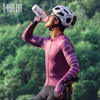 LAMEDA Barbati Maneca Lunga T-shirt Biciclete Jersey Pro Ciclism de Îmbrăcăminte de Vară Bicicleta Tricouri Tricou Cu Buzunar de Echitatie Tinuta