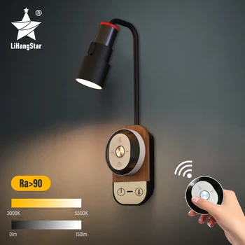 Lectură LED lampa de Perete cu Telecomanda Touch Estompat de Încărcare USB Lampa de Birou Lumina de Noapte pentru Noptiera Dormitor Birou de Studiu