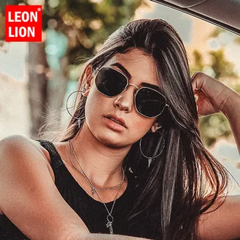 LeonLion 2021 Piața de Moda pentru Femei ochelari de Soare Retro Hexagon Oglindă de Metal Ochelari de Soare Vintage Marca Lentes De Sol Mujer UV400