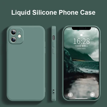 Lichid de Silicon de Caz Pentru iPhone 11 12 Pro Max 12 Mini XS Max XR X 8 7 6s 6 Plus SE 2020 Telefon Moale Caz Acoperire