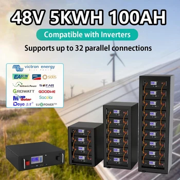 LiFePO4 48V 100AH 5KW Acumulator Litiu Baterie Solara 6000+ Cicluri de PC-ul de Control RS485/POT Comunicare Pentru Casa de Stocare a Energiei