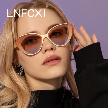 LNFCXI Ochi de Pisică Moda ochelari de Soare Femei Vintage de Lux de Brand Designer de Ochelari Negri de soare Ochelari de Soare Pentru femei UV400 Ochelari de Nuante