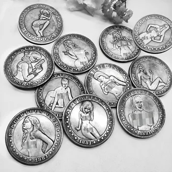 Lucky Lady Sexy Moneda Fata Sexy Mature Aur Jucărie Cadou Argint Placat Cu Noi Monede ,Monede De Argint Ambarcațiuni Cadou #112