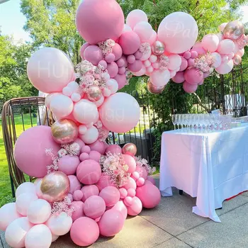 Macaron Balon Roz Ghirlanda Arc Kit De Nunta Petrecere De Ziua De Decorare Pentru Copii Globos Aur Rose Confetti Latex Ballon Copil De Dus