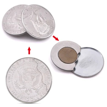 Magnetic Flipper Monedă Fluture Monedă(USD Dolar jumătate Copie) Trucuri Magice Distractiv de Aproape Pusti de Recuzită Comedie Apar Magia Arată