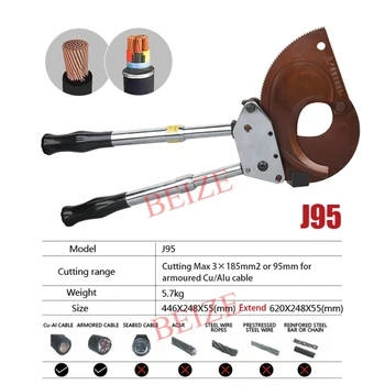 Manual Cablu de Instrument de Tăiere cu Clichet Ratchet Cablu Cutter J95 de Tăiere de 3*185mm2 sau 95mm blindate Cu/Alu cablu