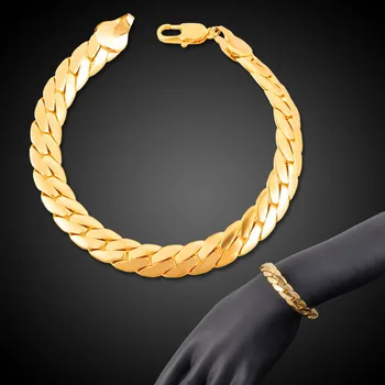Mare Golan 9MM Cubanez Link-ul Lanț de Șarpe Brățară de Aur de Culoare Grâu, Urechi de Mână Brățară pentru Bărbați, Femei 2021 Trendy Jwelry 21cm