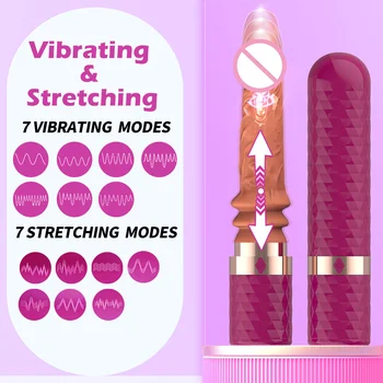 Mare Penis Artificial Vibratoare Telescopic Automat Mașină De Sex Adult Sex Produse Erotice Jucarii Sexuale Pentru Femei G-Spot Vibrator Penetrare Jucarii