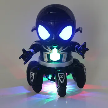 Marvel Spider-man Dans Robot Muzicale Lumină Electrică Păpușă Jucărie Negru Spiderman Figurine Copii Jucărie Amuzant Cadouri