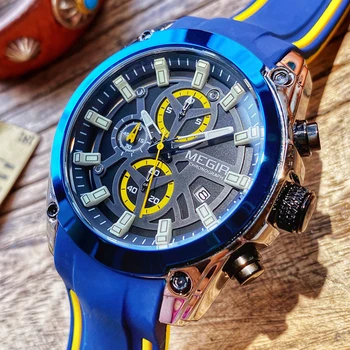 MEGIR Nouă Bărbați Cuarț Ceasuri de Top-Brand de Lux Sport Încheietura Ceas Silicon rezistent la apa Luminos Militare Ceas Relogio Masculino