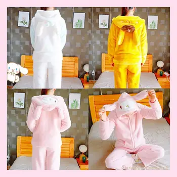 Melodia Purin Câine Cinnamoroll Toamna/iarna Fleece Coral Pijamale Fete Japoneze Inima Popularitate Anime Kawaii Moale de Pluș Homewear