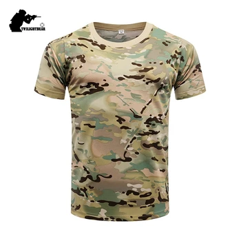Militar, Armata, Camuflaj Tactice Tricou în aer liber Maneci Scurte Uscare Rapidă Plasă de Luptă T-Shirt de Formare Camasa 3XL AE010