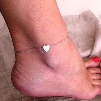 Moda Trendy Inima Femei Brățări Simple Inima Desculț Sandale Croșetat Picior Bijuterii Strat De Două Picioare Picior Bratara Bratari Noi