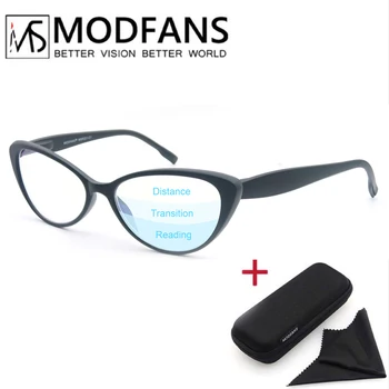 MODFANS Femei Multifocale Ochelari Anti Blue Ray Ochelari reduce în mod Eficient Oboseala Vizuală și Ochi Uscat - Negru