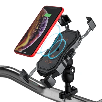 Motocicleta Telefon Mobil Suport Wireless Cablu de Încărcare USB de Încărcare Rapidă Bicicletă Suport pentru Telefonul Mobil, Rotatie 360° Aliaj de Aluminiu