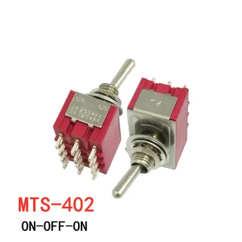 MTS-402 Roșu AC 250V 2A 125V 5A 12Pins 2Position 4PDT PE/de PE Comutator Mayitr Electrice Consumabile Durabile Mini MTS402 Comutator