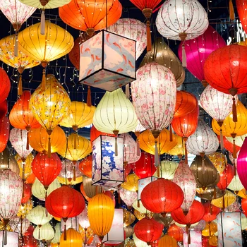 Mătase Chinezească Lanternă Japoneză Tradițională Vietnam Felinar Balcon Petrecere În Aer Liber Festivalul De Primăvară De Anul Nou Agățat Felinare