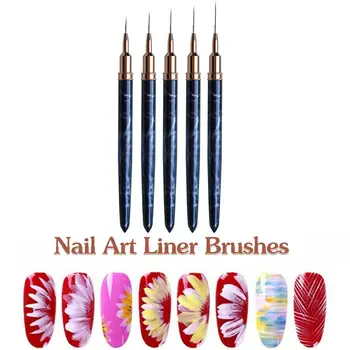 Nail Art Linie Perii de 7 mm 9 mm 11 mm 15 mm 25 mm Pictura Stilou 3D DIY Acrilic UV Gel Pensule Desen Kit Pentru Linii Lungi, Negre
