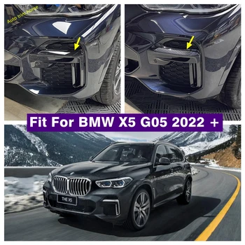 Negru Carbon / Fibra de Exterior Refit Kit de Lumini de Ceață Față Lămpi Pleoapa de Admisie a Aerului Decor Benzi de Acoperire Trim Fit Pentru BMW X5 G05 2022