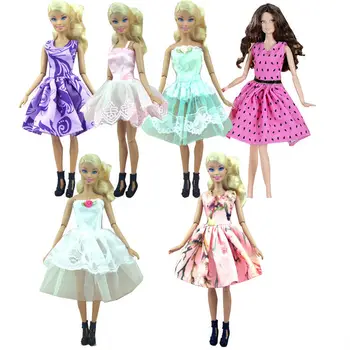 New sosire copii fete cadou copilului copiii se joaca cu jucarii 5 Modele/lot costum de Moda Fusta Mini rochie pentru Papusa Barbie
