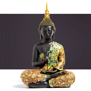 Noi 2020 Statuie a lui Buddha 16cm 20cm Thailanda Buddha Sculptura Verde Rășină Realizate manual Budismul Hindus Figurina Meditație Decor Acasă