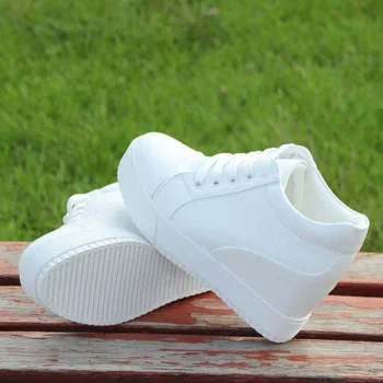Noi Albe Tocuri Ascunse Pană Adidași Casual Pantofi pentru Femeie Pantofi cu Platforma pantofi cu Tocuri inalte Pantofi Pene pentru Womenbn