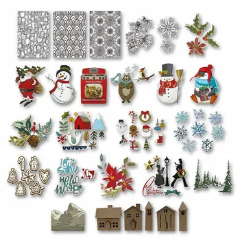 Noi de Crăciun Moș Crăciun Ornament de Metal de Tăiere Moare pentru DIY Scrapbooking Material Album Foto Ambarcațiuni de Hârtie Șablon Carte de Decor