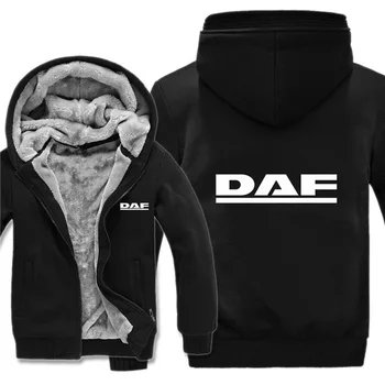 Noi de Iarna de Moda pentru Bărbați DAF Camion Logo-ul Îngroșa Hoodie Jacheta Casual, de sex Masculin Cald Fleeece Harajuku Hoody Straturi
