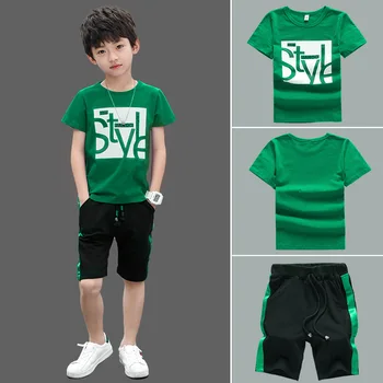 Noi de Vara Baieti Seturi de Îmbrăcăminte pentru Copii T-shirt cu Maneci Scurte +Pantaloni Set Set de Doua Bucati Copii Băieți Copii Haine 6 8 10 Ani