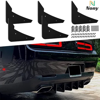 NONY Difuzor Spate V3 5 Aripioare Set Pentru Dodge Challenger 2015-2022 Stoc Bara Spate, Roșu Bara Spate Difuzor de Înotătoare de Rechin 5Pcs/Set
