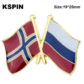 Norvegia, Rusia Prietenie Insigna Steag Drapel Brosa Drapelul Național Pin Rever Turism Internațional Ace