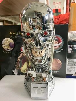 NOU 1:1 T800 T2 Craniu Terminator Endoschelet Lift-Dimensiune Bust de acțiune Figura Rășină Replica Modelul de Colectare de Jucării cadou LED OCHI
