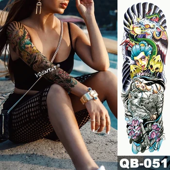 Nou 1 Bucata Tatuaj Temporar Autocolant Stil Japonez Dragon Ocean Tatuaj Braț De Arta Corp Mare Maneca Mare Autocolant Tatuaj Fals