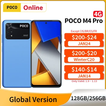 Noua Versiune Globală POCO M4 Pro 6GB, 128GB / 8GB 256GB NFC Smartphone Helio G96 64MP Triplă Camera 90Hz AMOLED 33W 5000mAh