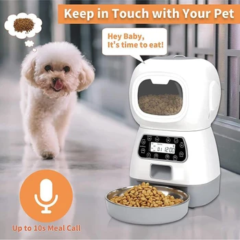 Noul 3,5 L Automată Pet Feeder Inteligent Distribuitor Produse Alimentare Pentru Pisici Câini Timer Bol Din Otel Inoxidabil Auto Câine Pisica Hrana Pentru Animale De Companie Animale De Companie Supplie