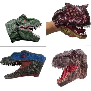 Noul Dinozaur Păpuși De Mână Din Cauciuc Moale Dinozaur Jucării Jurassic Raptor Realiste De Păpuși Cap De Dinozaur Mână De Păpuși Jucării Figura