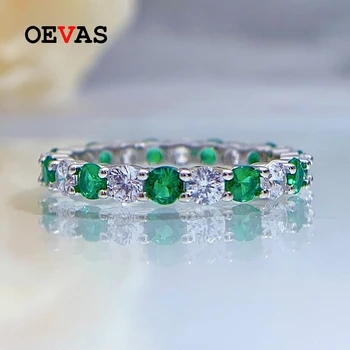 OEVAS 100% Argint 925 cu Smarald Mare de Carbon, Inele cu Diamante Pentru Femei Spumant Petrecere de Nunta Bijuterii Fine Cadou en-Gros