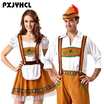 Omul Germania, Oktoberfest Costume Fantasia Femei Bere Bavareză Featival Cospaly Rochie Adult Petrecere Cuplu Menajera Haine Plus Dimensiunea