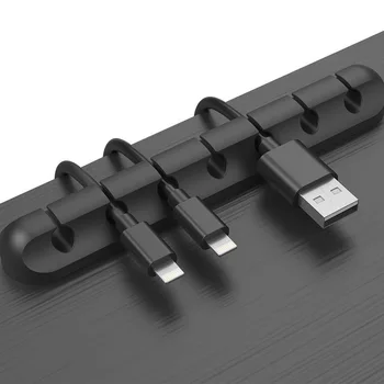 Organizator de cablu Silicon USB Cablu Bobinator Desktop Ordonat Management Clipuri de Cablu Suport pentru Mouse-ul pentru Căști Organizator de Sârmă