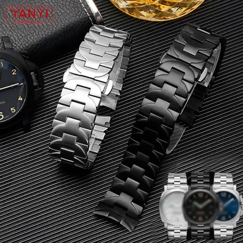 Otel Inoxidabil 316L curea de ceas 24mm watchband pentru Panerai PAM111 PAM441 ceas trupa Curbat monofazate de metal brățară pentru bărbați