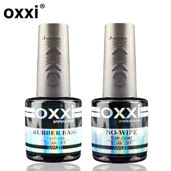 OXXI Semipermanent Top Coat y Strat de Bază Set de 8 ml Bază de Cauciuc pentru Gel Lacuri Kit Nu-ștergeți Mat Top pentru Unghii Gel Lacuri de Unghii