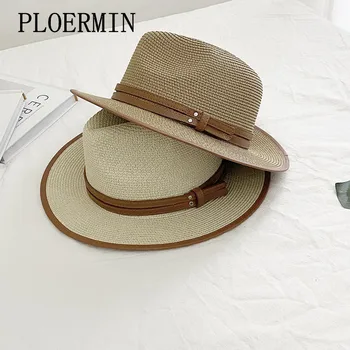 Panama Pălărie de Vară, Pălării de Soare pentru Femei de Plaja Jazz Pălărie de Paie pentru Bărbați UV Capac de Protecție Chapeau Femmes 2021 Vacanta