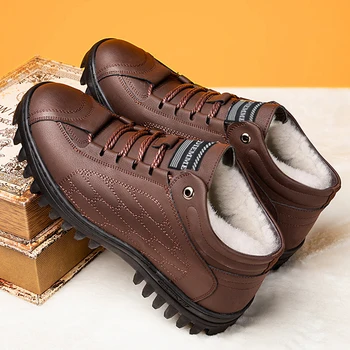 Pantofi Pentru Bărbați De Iarnă 2022 Barbati Pantofi Casual Cald Îngroșat Barbati Pantofi De Înaltă Sus Glezna Cizme De Zapada Plus Dimensiune Bărbați Cizme