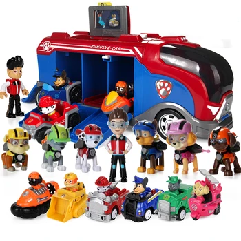 Paw Patrol Jucarii pentru Baieti Autobuz Căpitanul Ryder Copii Pow Cadou de Ziua Chase Skye Marshall Figura de Desene animate Toy Car Turn de Veghe