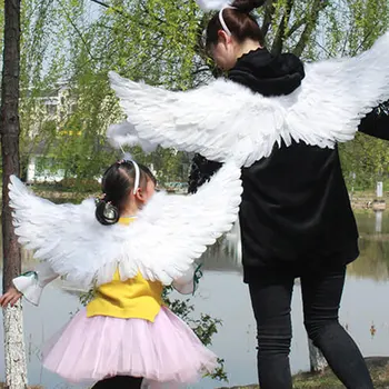 Pene Albe Aripi De Înger Copil Adult Mascarada Carnaval Îngeri Cosplay Costum De Dans Spectacol De Teatru Decor Nunta Rochie Fancy Aripa