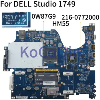 Pentru DELL Studio 1749 HD5650 1GB Placa de baza Notebook NC-0W87G9 0W87G9 NAT02 LA-5155P 216-0772000 HM55 Laptop Placa de baza